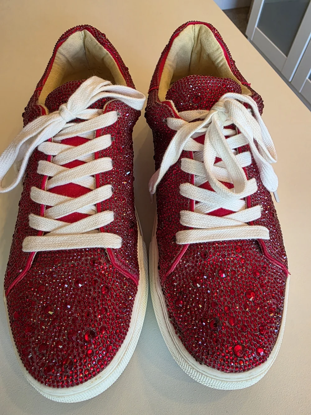 Betsey Johnson Sidny Rhinestone Platform Sneaker - Size 7.5